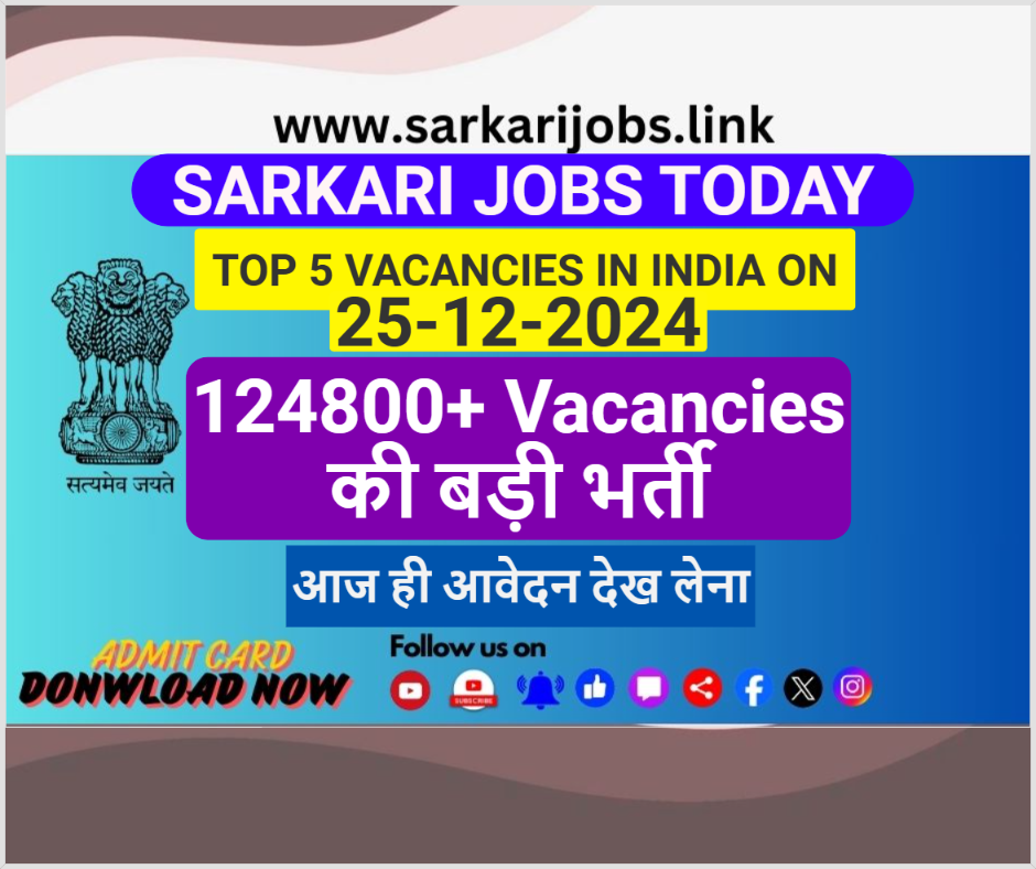 Top 5 Vacancies in India on 25-Dec-2024