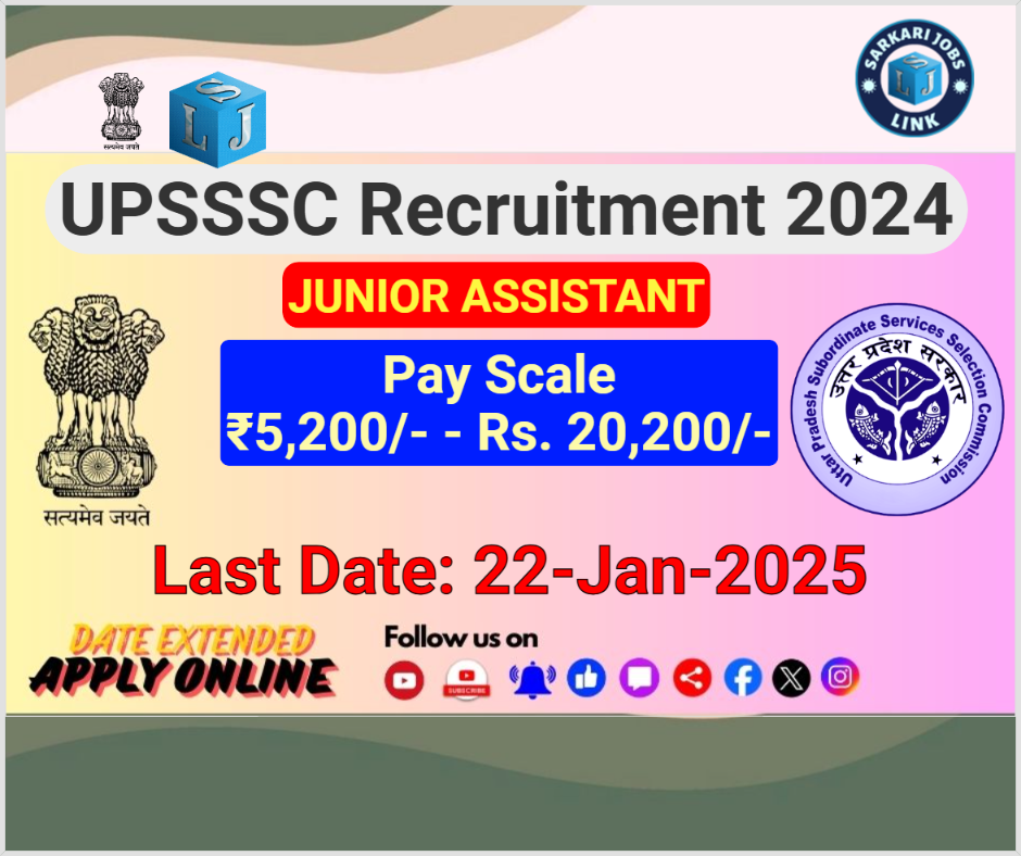 UPSSSC Junior Assistant Recruitment 2024